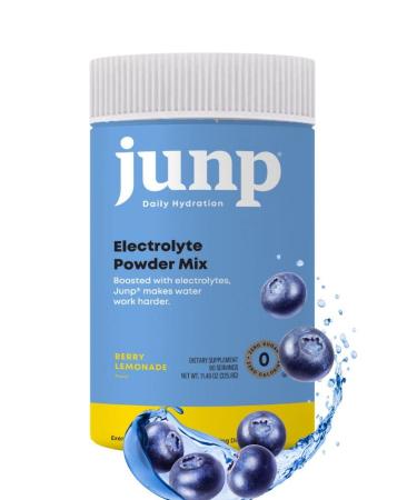 JUNP Hydration Electrolyte Powder, Electrolytes Drink Mix, Hydration Mix, Sugar Free, Gluten Free, 0 Calories, 0 Carbs, Keto Friendly, Kosher, 90 Servings. (Berry Lemonade)