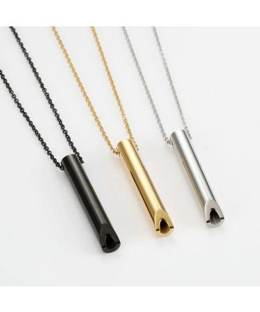 Stainless Steel Anxiety Breathing Necklace Stress Relief Meditation Necklaces Yoga Ritual Quit Smoking Anxiety Relief Jewelry - Buy Online on GoSupps.com