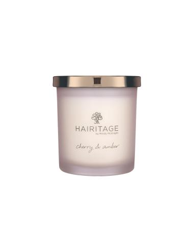 Hairitage Light Me Up Cherry & Amber Scented Candle - Cotton Wick & Soy Wax Blend - Aromatherapy Single Wick Candle - Relaxing Candle Gift for Women and Men - 7 oz. Jar