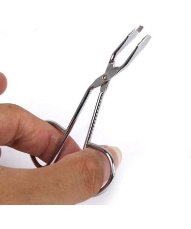 Stainless Steel Eyebrow Tweezers & Scissors Set - Precision Hair Plucking Tool (1PC) - Flat & Pointed Tips Silver - Buy Online on GoSupps.com