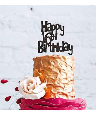 Happy 16th Birthday Fun Style Cake Topper (Made in UK) - Black - Buy Online on GoSupps.com