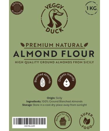 Veggy Duck - Italian Natural Almond Flour (1Kg) - Premium Finely Ground Almonds from Sicily - Buy Online on GoSupps.com