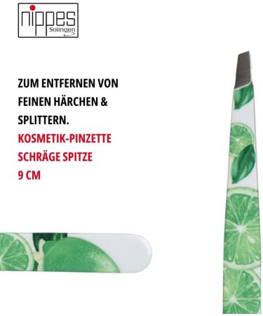 Nippes CITRUS cosmetic tweezers limescale | bevelled tip | stainless steel | colourful lacquer | 9 cm long | fine tweezers | tear off eyebrow tweezers - Buy Online on GoSupps.com