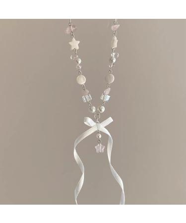 OralGos Elegant Silk Ribbon Necklace - Handmade Crystal Beads Choker Jewelry for Women | International Shipping - Buy Online on GoSupps.com