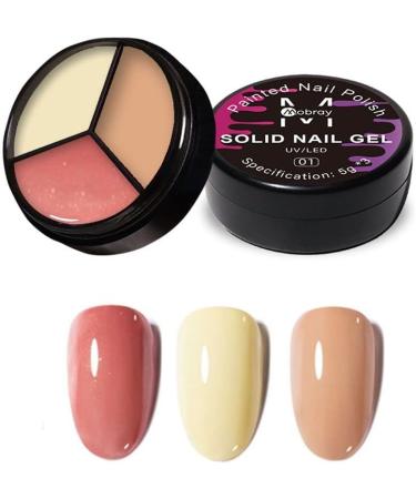 Hot Nail Manicure for DIY Drawing Soak Off Gel Three-color Solid Canned Gel Pre Gel Painting Gel(06) Style06 - Buy Online on GoSupps.com