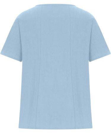 Ganfancp Women's Independence Day US Flag Print Button T Shirt - Blue, XX-Large - Buy Online on GoSupps.com