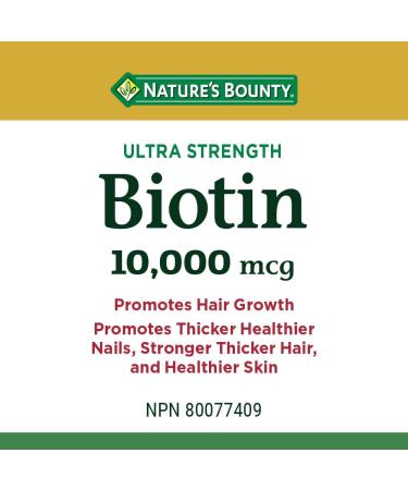 Nature's Bounty Biotin 10000mcg Softgels Promotes Hair Growth Thicker Hair Healthy Skin and Nails Helps body metabolize fats carbohydrates and proteins 120 Count Value SIze - Buy Online on GoSupps.com