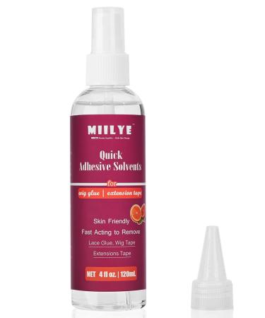 MIILYE Lace Glue Remover/Tape in Extension Remover Spray 4OZ/120ml Wig Remover for Front Lace Wig Fast Removes Double Sided Adhesive Tape Hair Extensions| Gentle on Skin| No Greasy| Easy to Clean