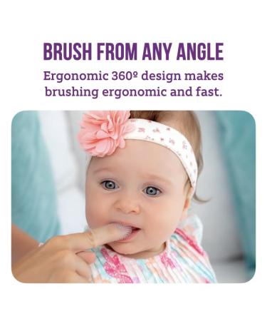 Baby Toothbrush Set for 6-24 Months | 360 Silicone Bristle Toothbrushes - Blue (2 Pack - Buy Online on GoSupps.com