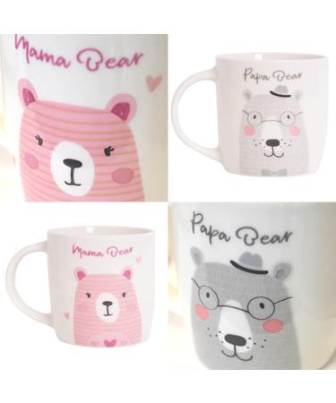 New Parent Set: Mummy and Daddy Mugs with Decision Coin - Gifts for New Moms and Dads - Christmas Gift for Parents - Mama and Papa Bear Design - Buy Online on GoSupps.com