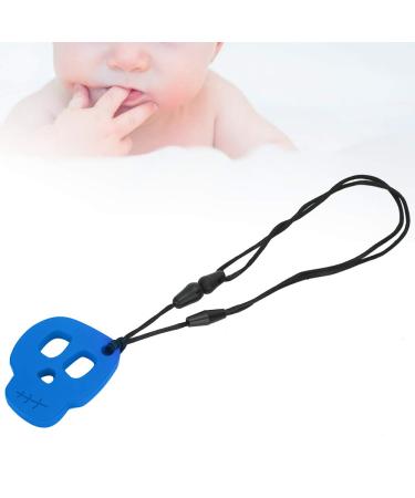 Safe Silicone Baby Bite Ring Necklace - Calming Chew Pendant for Toddlers | Blue Infant Teething Toy - Buy Online on GoSupps.com