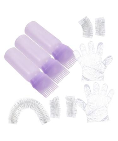 Beaupretty 1 Set Bleach Kit Hair Coloring Tools Hair Dye Tools for Diy Hairstyling Gloves Salon Hair Dyeing Tool Earmuffs Hair Dye Accessories Plastic Portable Tool Kit Purple 6.9x4.8cm Purple
