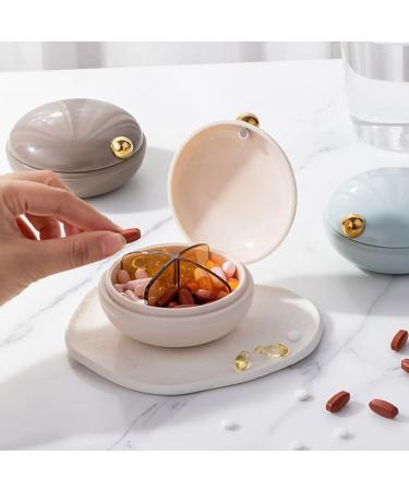 Garneck Travel Pill Organizer - Portable Daily Pill Case for Outdoor Travel - Warm Porcelain White - Buy Online on GoSupps.com