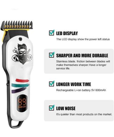 Hair Clippers for Men - Professional Beard Trimmer & Electric Hair Clipper for Perfect Grooming (White) - International Shipping Available - Buy Online on GoSupps.com