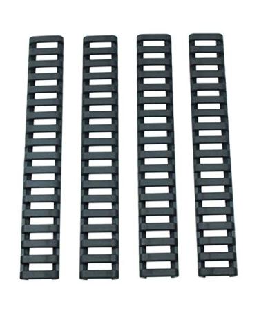 Acexier 4PCs plastic rail cover bone fish ladder shape heat -resistant handguard rifle picatinny rubber rail covers black