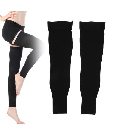 1 pair of compression full leg cuffs 23 32 mmHg thigh high toe non-tie-resistant compression stockings for women for knees thighs calf arthritis and sport (L)