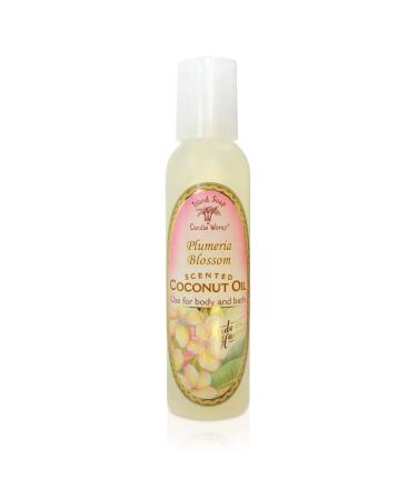 Island Soap & Candle Works Scented Coconut Oil, 4.5oz.,Plumeria Plumeria Blossom