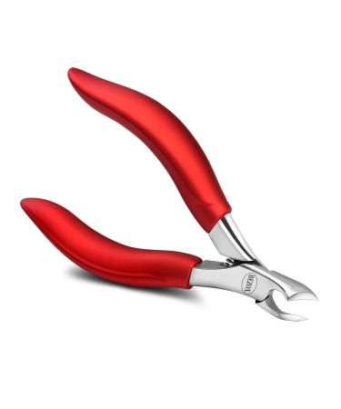 BEZOX Toenail Clippers - Heavy Duty Toe Nail Clippers Nippers Cutter Set for Thick and Ingrown Toenails (Soft Grip and Gift Boxes) Red