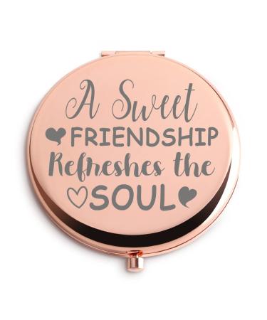 Dyukonirty Friendship Gifts for Women Friends A Sweet Friendship Refreshes The Soul Makeup Mirror Christmas Birthday Thanksgiving Day Graduation Unique Inspirational Gifts for Bestie