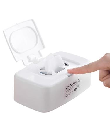 MHwan Baby Wipes Dispenser Push Button Portable Wet Wipes Dispenser Box Strong Seal Toilet Wipes Dispenser Box for Keeping Wipes Fresh