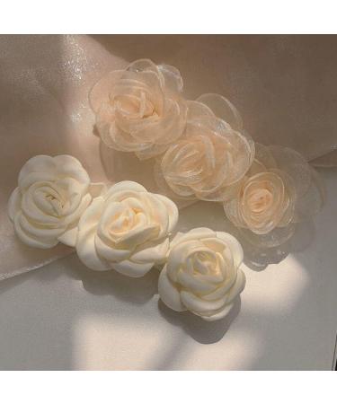 Elegant Camellia Floral Cloth Hair Pin Clip All-match Nonslip Barrette Flower French Hair Styling Hair Clip Barrette - Buy Online on GoSupps.com