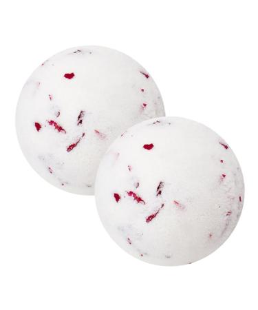 Housoutil Housoutil 2 Pieces Bubble Bath Ball Milk Bath Balls Rose Petals Steam Shine Essential Oil Bath Bomb Maker Moisturize