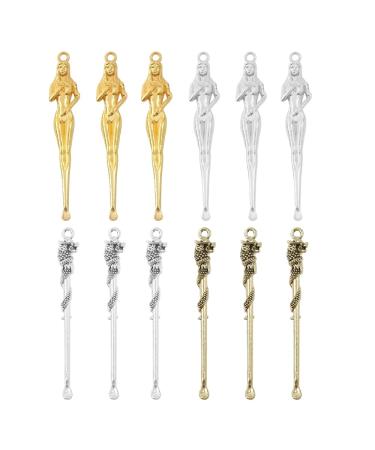 Ximimark 12 pcs Vintage Brass Dragon Ear Spoon - Intricately Carved Ear Cleaning Tool with Safe Wax Remover Fashionable Keychain Pendant
