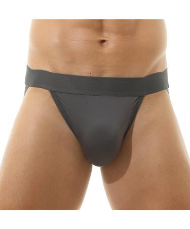 Broddle Men's Charcoal Grey Stretchy Nylon Jockstrap - Medium Size - Buy Online on GoSupps.com