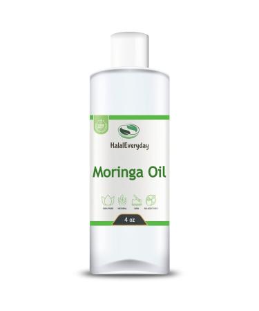 HalalEveryDay Moringa Oil - 100% Pure Natural Unrefined Virgin Organic | Cosmetic & Food Grade | For Skin Body Hair & Face (4 oz.)