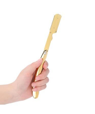 Golden Stainless Steel Men's Razor - Premium Hand Shaver for Home & Barber Use (No Blade Included) - International Shipping Available - Buy Online on GoSupps.com