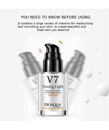 Bioaqua V7 Toning Light Cream - Instant Tone Up Effect - 7 Vitamins Complex - Moisturizing and Refreshing - Natural Nourishing Skin - 30ml - Buy Online on GoSupps.com