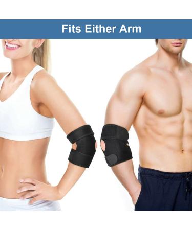 Adjustable Neoprene Elbow Support Brace with Dual-Spring Stabiliser for Golfers & Tennis Elbow Relief - Unisex | Sports Injury Pain Relief - Buy Online on GoSupps.com
