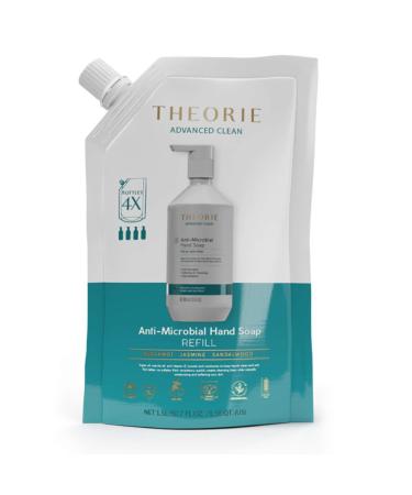 THEORIE Anti Microbial Hand Soap - Hydrating & Cleansing - Instantly Kills Germs and Bacteria - Hypoallergenic - Advanced Clean Formula - Suited for All Skin Types, Refill pack 1.5L for 4x Bottles 1.5 L
