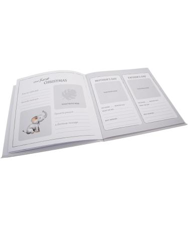 Grey Elephant Themed Baby Growth Records Book | Personalize First Adventures, First Haircut, First Christmas | 32 Page Keepsake Album - Buy Online on GoSupps.com