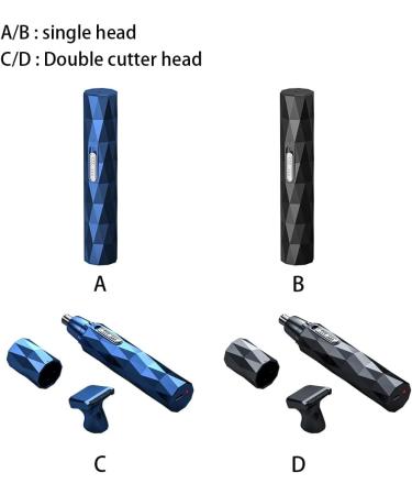 Nose Ear Hair Clipper Portable Stainless Steel Slicer 360 Degree Silent Running Button Control Remover Clippers Blue 1pc Head 1pc Head Blue 1 Piece Head - Buy Online on GoSupps.com