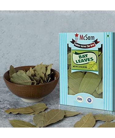 McSam Organic Bay Leaves 2 Oz (60g) - Whole & Dried Hand-picked Herb, Indian Origin Spice (Tej Patta) - Non-GMO, Ideal for Cooking - Buy Online on GoSupps.com