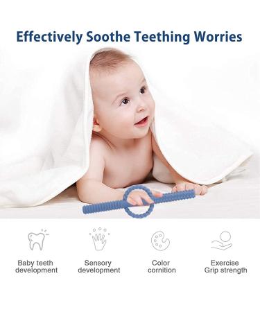 ERSTHUA Silicone Baby Teething Tubes 6 Pack - BPA Free Hollow Teether Tubes in Dark Blue, Grey, Yellow, Magenta, and Turquoise - Buy Online on GoSupps.com
