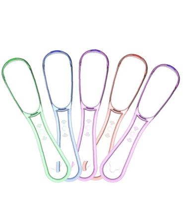 TOSSPER 5pcs Tongue Cleaner Tongue Scraping Brush Oral Hygiene Cleaning Tool For Dental Care Supplies