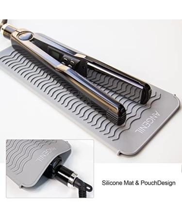 ANGENIL Professional Silicone Heat Resistant Mat Pouch - Portable Travel Mat for Hair Tools - Grey - Buy Online on GoSupps.com
