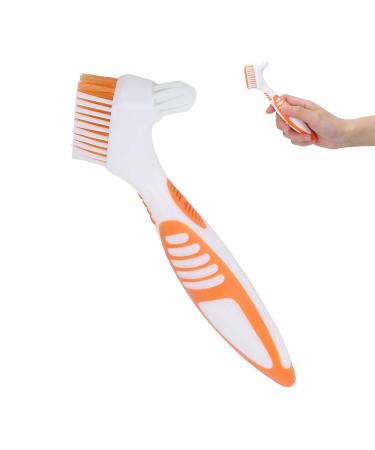 Zetiling Denture Brush Set - Dual Head Toothbrush for Complete & Partial Dentures | Effective Denture Cleaning Tools - Buy Online on GoSupps.com