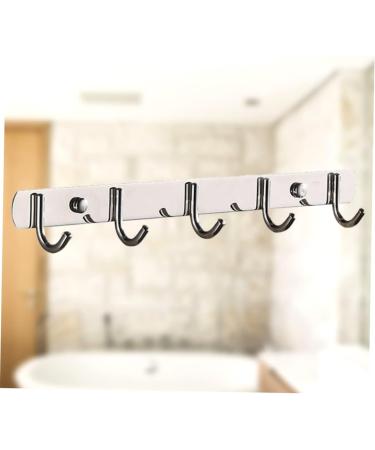 Alipis 5 Wall Hanging Hooks Kitchen Hooks Pegs Wall Clothes Hangers Stainless Steel Door Frame medium Silver - Buy Online on GoSupps.com