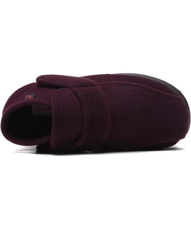 ZHENSI Women's Adjustable Cotton Slippers - Wide Swollen Feet Diabetic Shoes - Non-Slip Memory Foam - Red - Buy Online on GoSupps.com