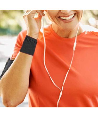 Buy Sports Bracelet Zipper Workout Wallet - Gym Wrist Bag for Cycling & Running | Waterproof Black | Coin & Keys Storage - Buy Online on GoSupps.com