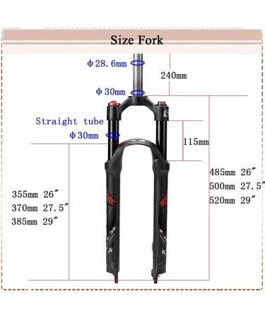 BUCKLOS Mountain Bike Suspension Fork | 100mm Travel | Preload Adjustment | 26/27.5/29 inch MTB Front Fork - Buy Online on GoSupps.com