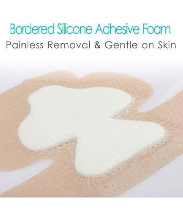 Silicone Heel Foam Bandages - Waterproof Absorbent Dressings for Cracked Heels Ankle & Elbow Protection | Pack of 4 (5 x 8 inches - Buy Online on GoSupps.com