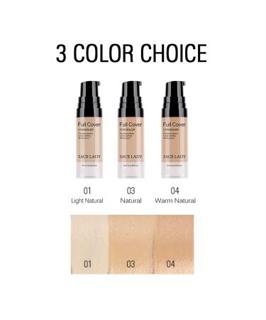 3 Pack Pro Full Cover Liquid Concealer - Waterproof Matte Finish for Dark Circles & Spots - 3 x 6ml/0.20Fl Oz - Natural A-03 - Buy Online on GoSupps.com