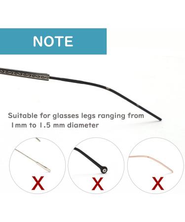 8 Pairs Anti-Slip Silicone Eyeglass End Tips for Thin Metal Legs - Black - Buy Online on GoSupps.com