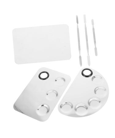 3 ensembles Palette de M lange Manucure Acier Inoxydable avec Spatules Outils DIY Nail Art pour Salons et Usage Personnel