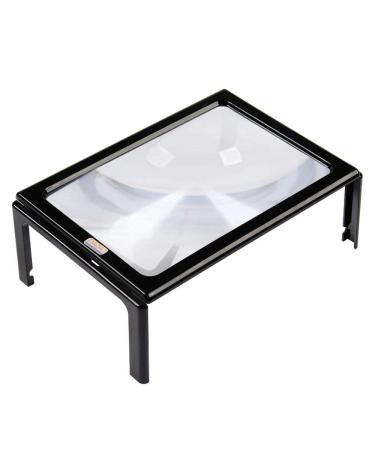High Magnification Magnifying Glass Desktop Reading Old Man with Light with Chest Hanging A4 Large Lens Rectangular HD Portable Magnifying Glass Good Times