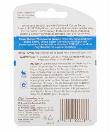 Palmer's Cocoa Butter Lip Balm SPF 15 - Moisturizing Lip Care - Buy Online on GoSupps.com
